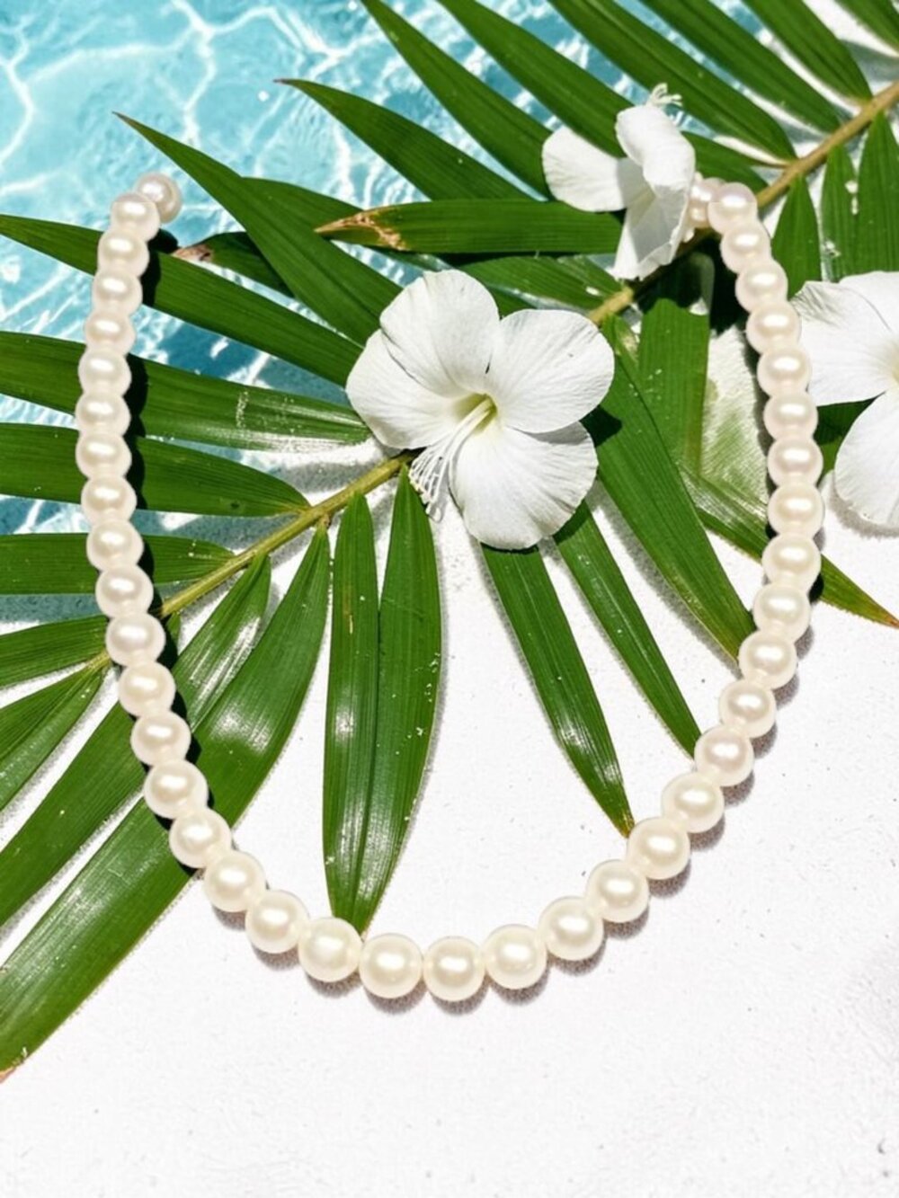 "PRICE DROP" Japanese Pearl Necklace, 7MM - Stainless steel 18"